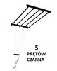 Suszarka sufitowa brodzikowa 5 prętowa stal ø13 mm CZARNA 60 cm