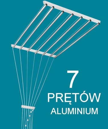 Suszarka sufitowa brodzikowa 7 prętowa aluminium ø16 mm 60 cm