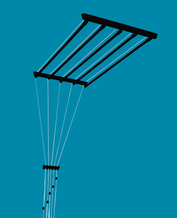 Suszarka sufitowa brodzikowa 5 prętowa stal ø13 mm CZARNA 60 cm