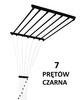 Suszarka sufitowa brodzikowa 7 prętowa stal ø13 mm CZARNA 60 cm