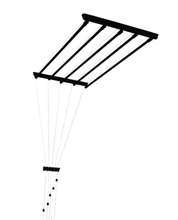 Suszarka sufitowa brodzikowa 5 prętowa stal ø13 mm CZARNA 60 cm